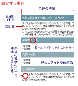 設定する項目